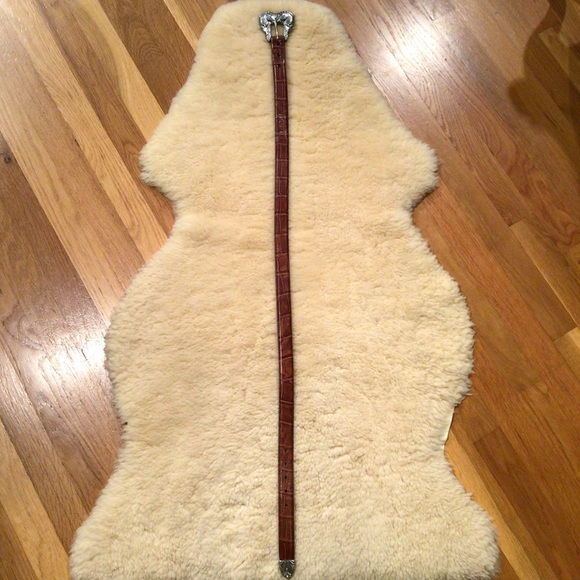 Vintage Hartnell alligator pattern brown leather belt - Picture 5 of 13